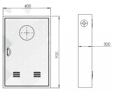 ABRIGO DE HIDRANTE PADRAO - 90CM X 60CM X 30CM - SOBREPOR